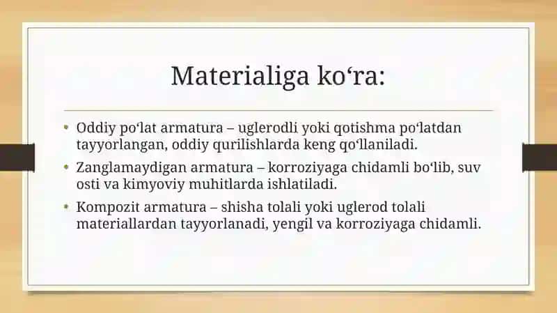 Armatura mahsulotlarining turlari 4