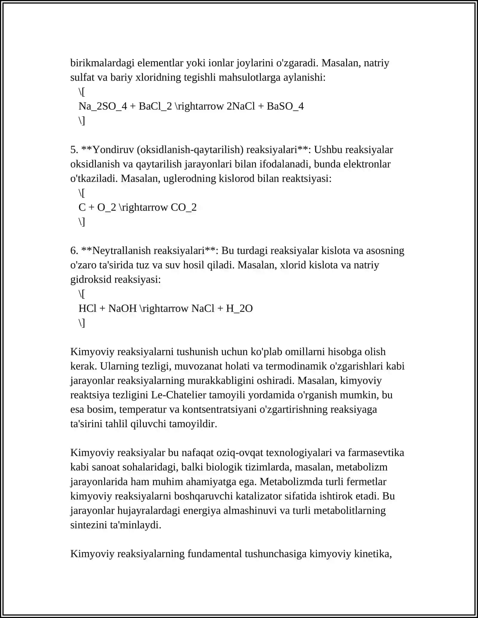 KIMYOVIY REKASIYALAR VA MUVOZANAT 4