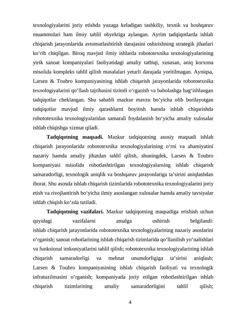 Robototexnika texnologiyalarining o’rni (Larsen & Toubro misolida) 4