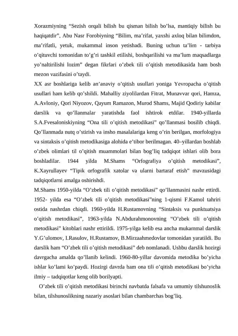 O`zbek tili o`qitish metodikasi 4