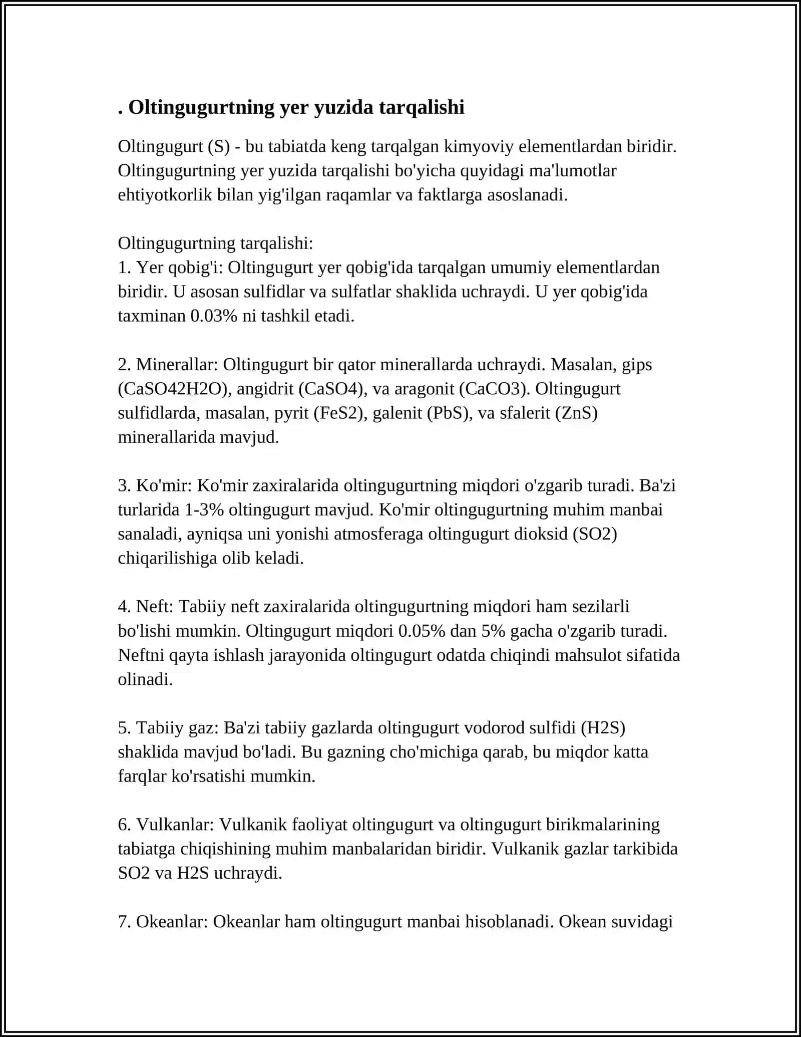 Oltingugurt kimyoviy xossalari 4