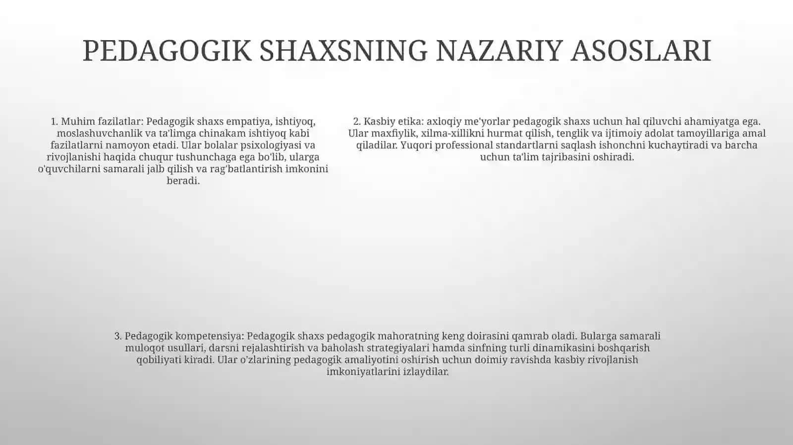 Pedagog Shaxsi Va Unga QoʻYiladigan Talablar 4