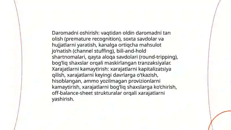 Moliyaviy hisobotdagi ma'lumotlarni qasddan soxtalashtirish: firibgarlikni qanday aniqlash mumkin 4