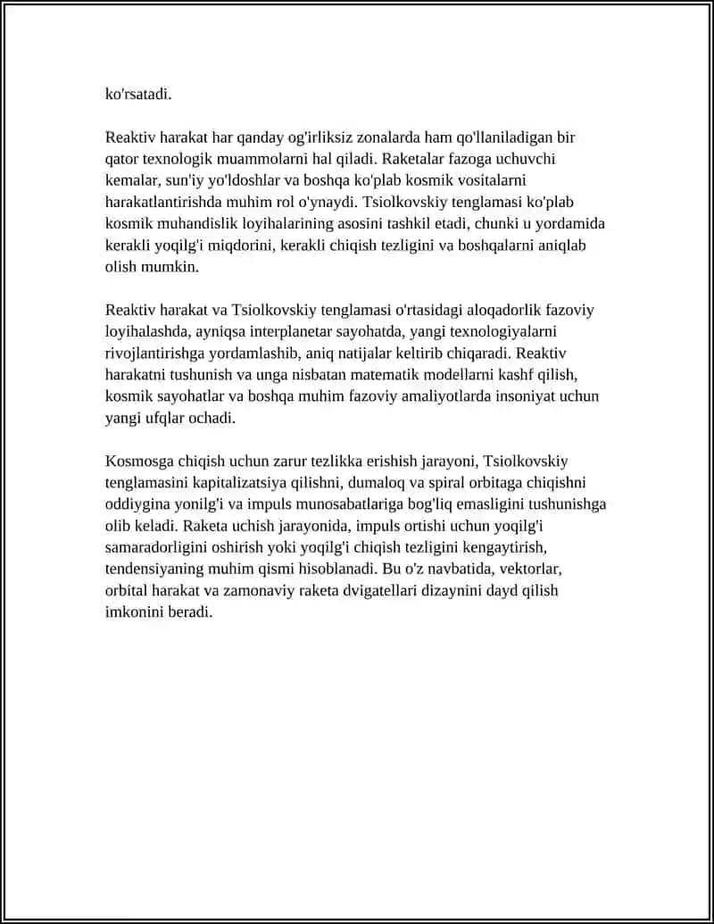 REAKTIV HARAKAT. MARKAZIY MAYDONDAGI HARAKAT. KEPLER QONUNI. SHARLARNING TOʻQNASHUVI 4