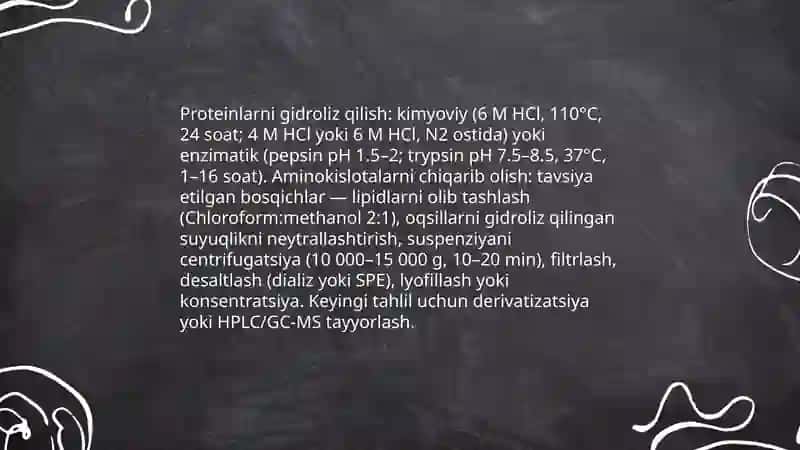 Aminokislotalarni ajratib olish va identifikatsiyalash usullari 4