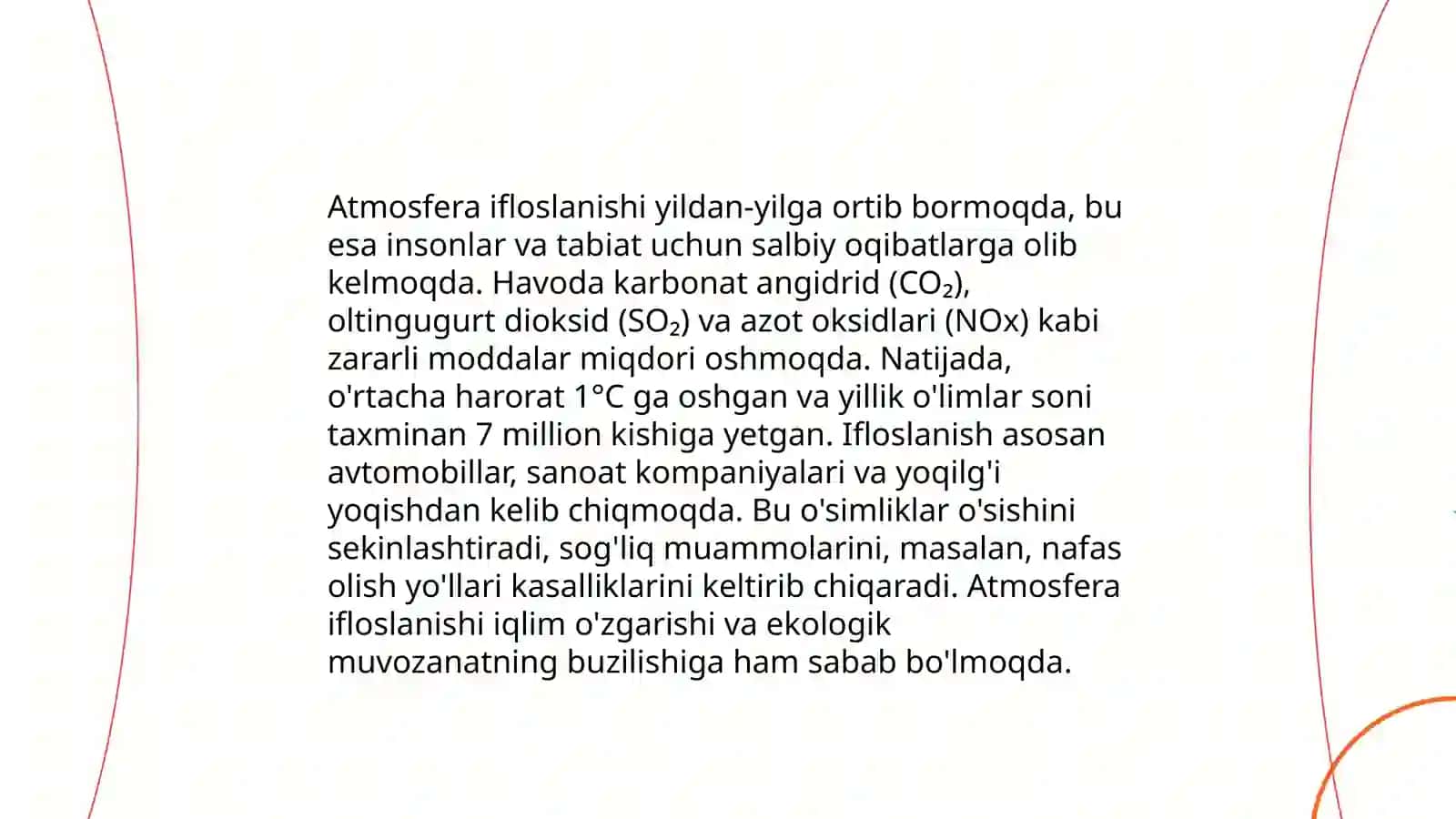 Davrimizning global muammolari. "Tabiatni asrash" matni 4