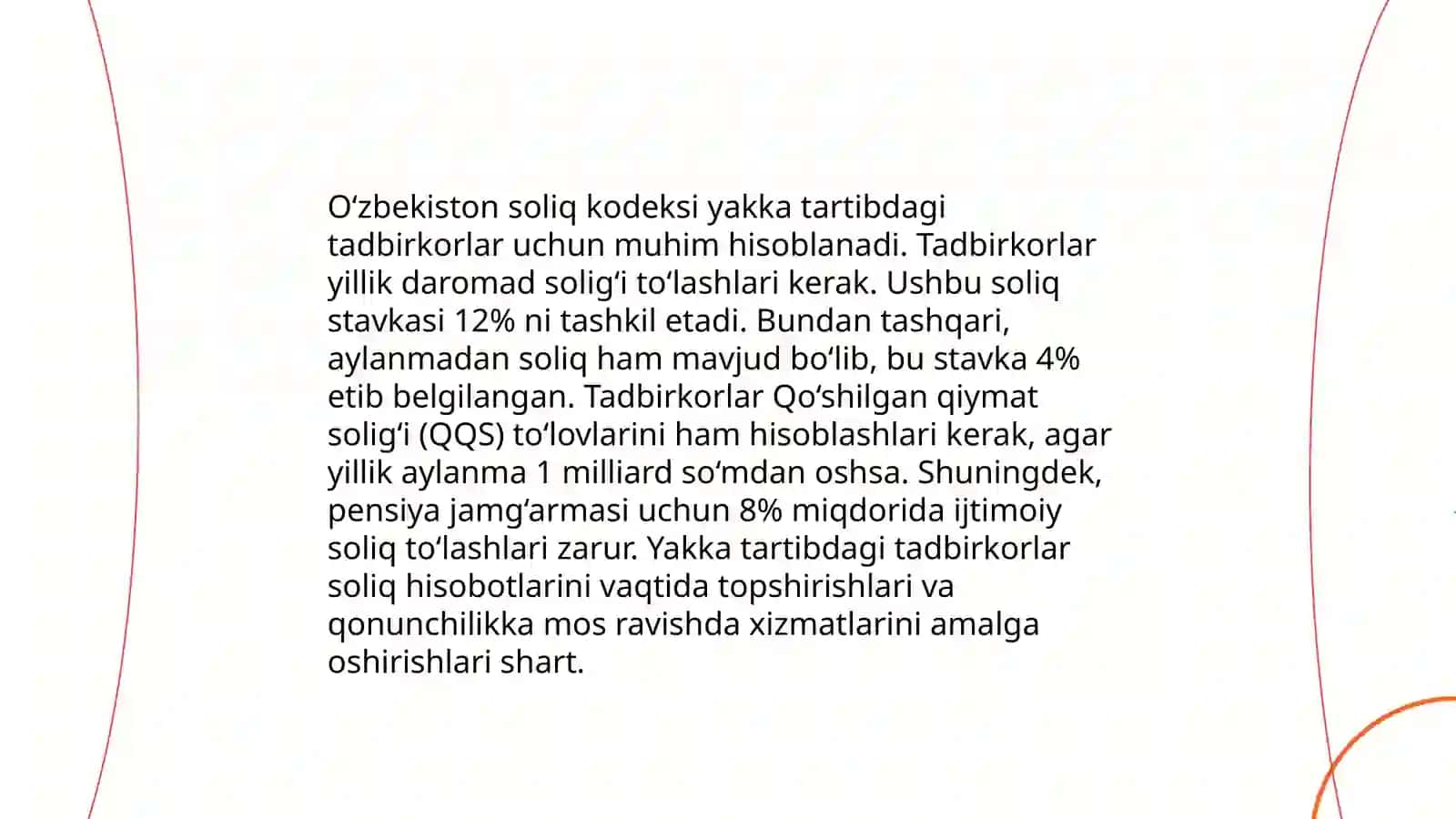 Yakka tartibdagi tadbirkorlarning daromadlariga soliq solishning o‘ziga xos xususiyatlari 4