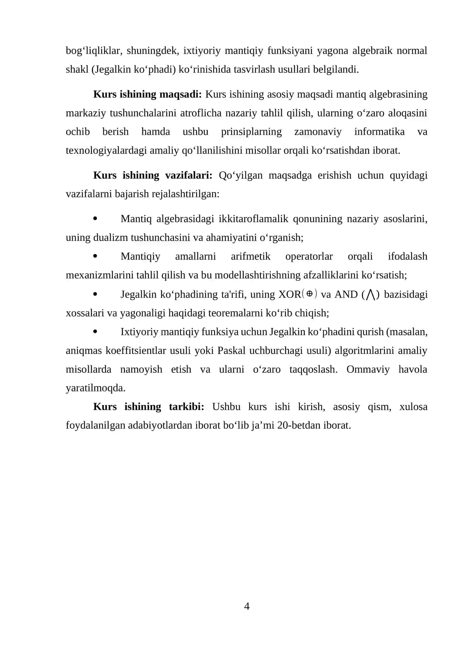 MANTIQ ALGEBRASIDAGI IKKI TARAFLAMALIK QONUNI. MANTIQ ALGEBRASIDAGI ARIFMETIK AMALLAR. JEGALKIN KO‘PHADI 4