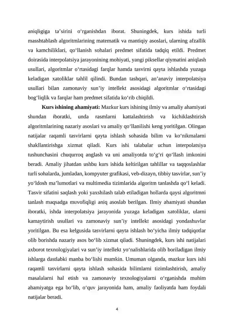 kompyuter grafikasi va veb dizayn fanidan kurs ishi: rasmlarni kattalashtirish va kichiklashtirish algoritmlari haqida ma'lumot 4