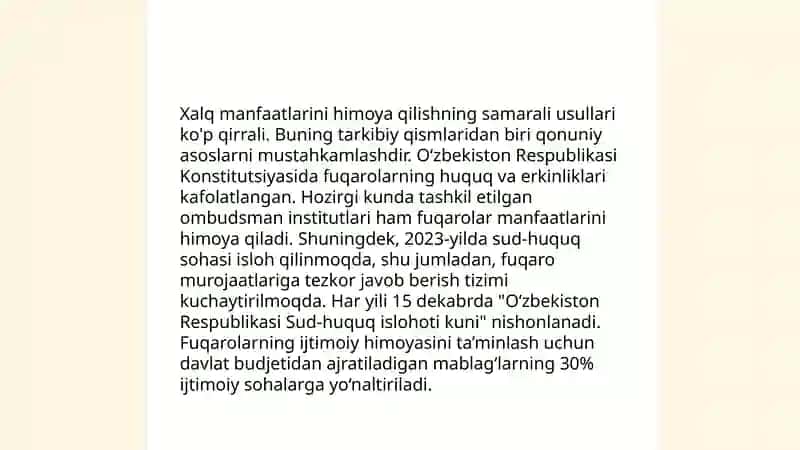 Yangi Oʻzbekistonda xalqchil va insonparvar davlat qurishning ijtimoiy-siyosiy ahamiyati 4
