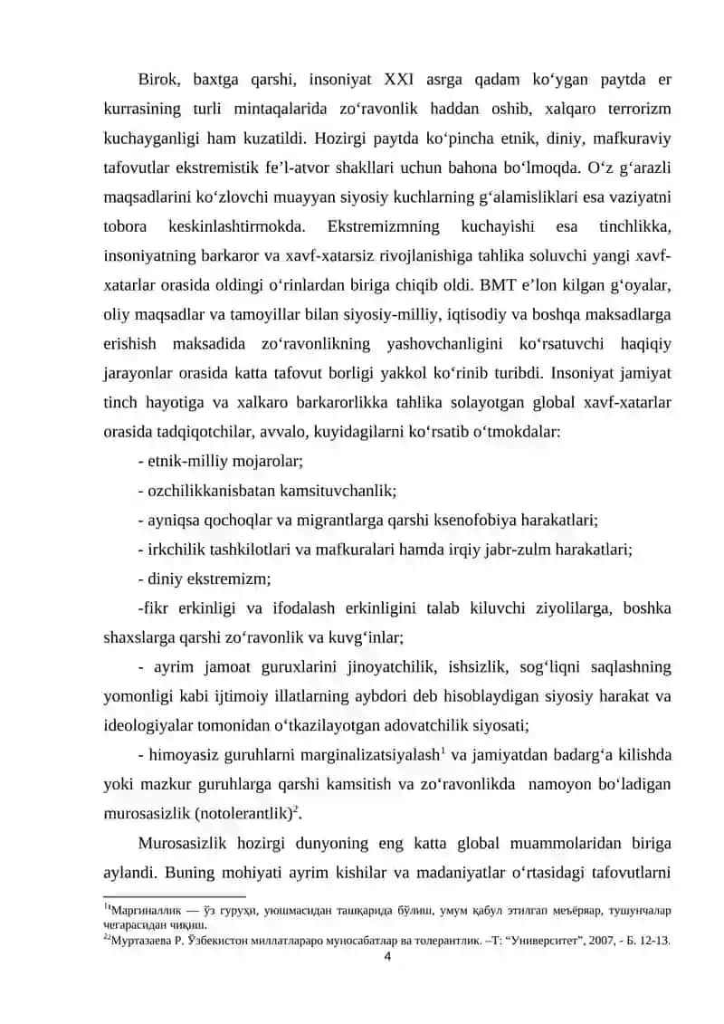 XALQARO TASHKILOTLAR TOLERANTLIK TO‘G‘RISIDA 4