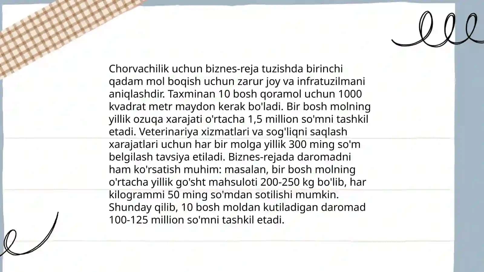 Chorvachilikda tadbirkorlik asoslari 4