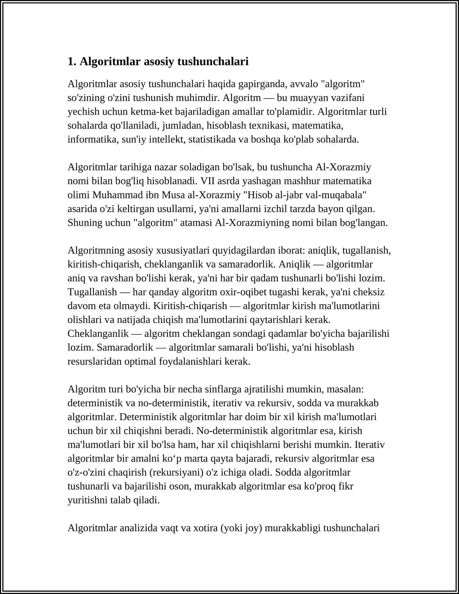 AXBOROT TEXNOLOGIYALARI VA TIZIMLARI.1-KURS PSEVDOKOD VA ALGORITMLAR UCHUN BLOK SXEMALAR CHIZISH 4