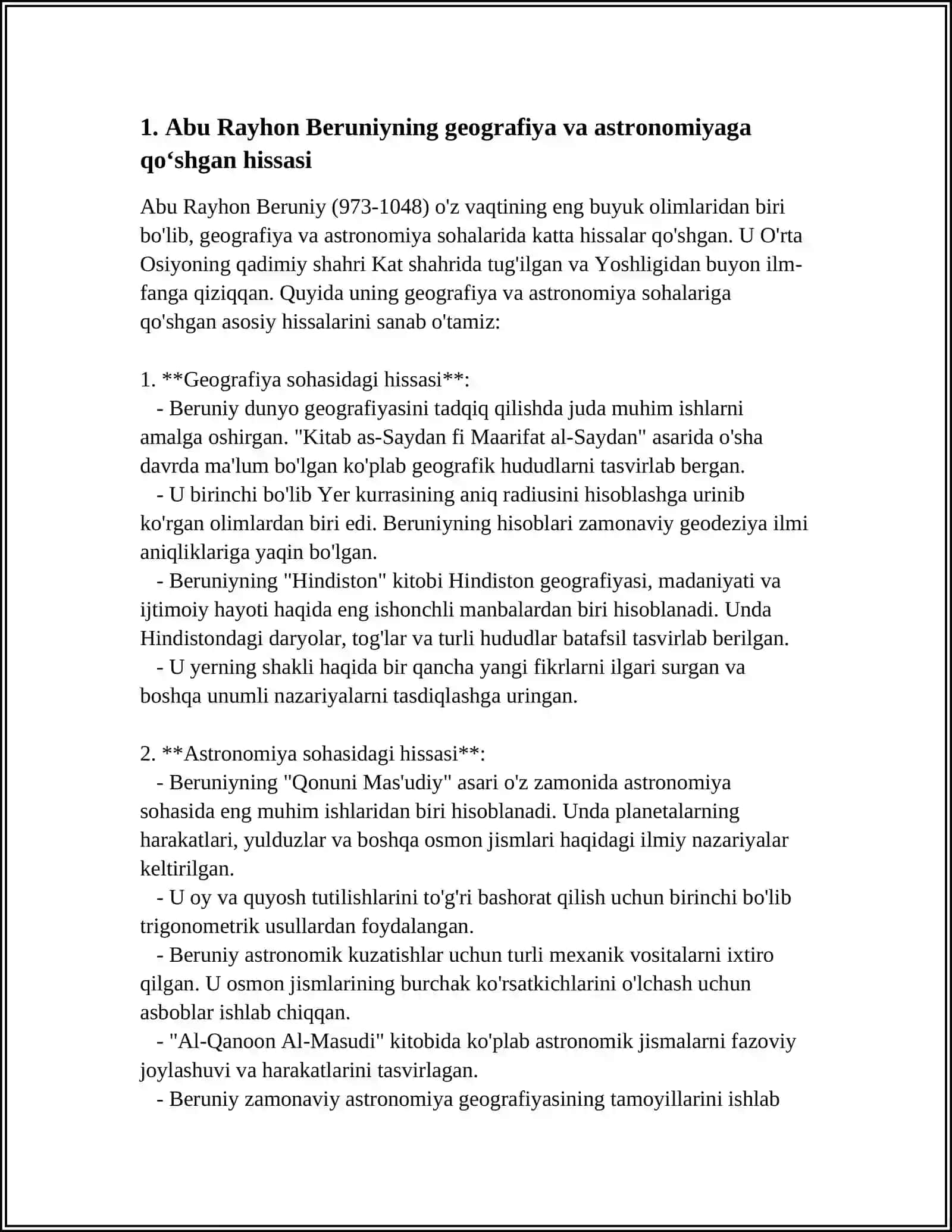 MARKAZIY OSIYO MUTAFFAKIRLARINING JAHON ILM FANIGA QOʻSHGAN HISSALARI 4
