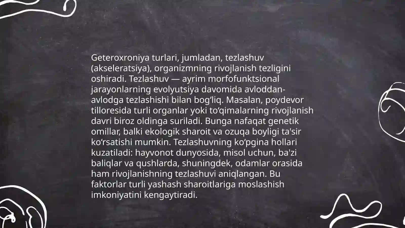 Oʻsish va rivojlanish geteroxroniyasini jadval va sxemalar tarzida oʻrganib chiqish 4