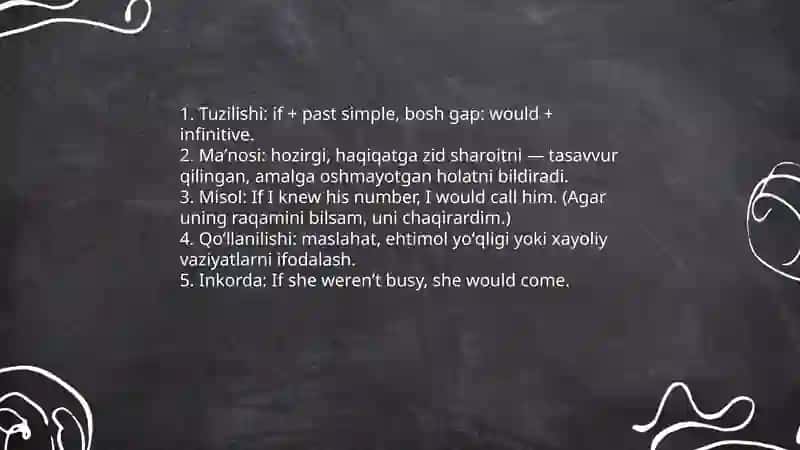 Present unreal conditionals 4