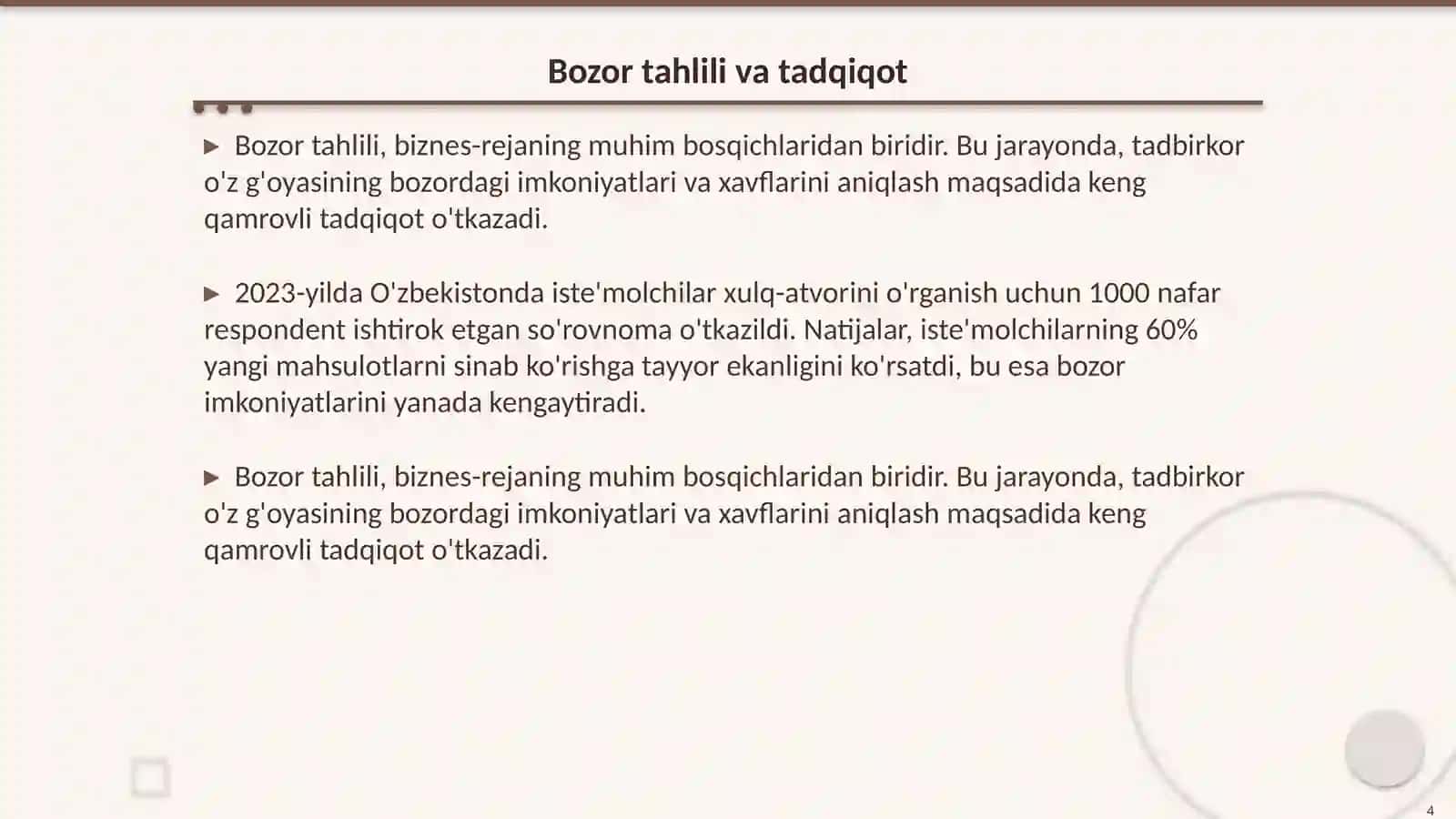 Biznes-rejani shakllantirish jarayonining bosqichlari 4
