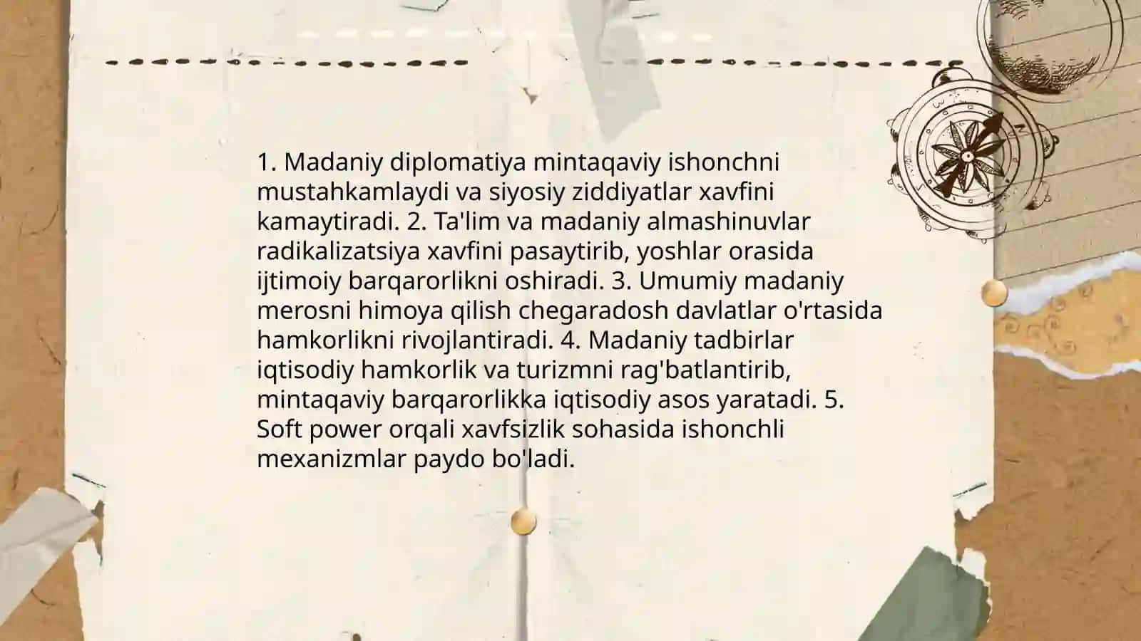 Markaziy Osiyo xalqaro madaniy aloqalarining yangi davri xavfsizlik va rivojlanish 4