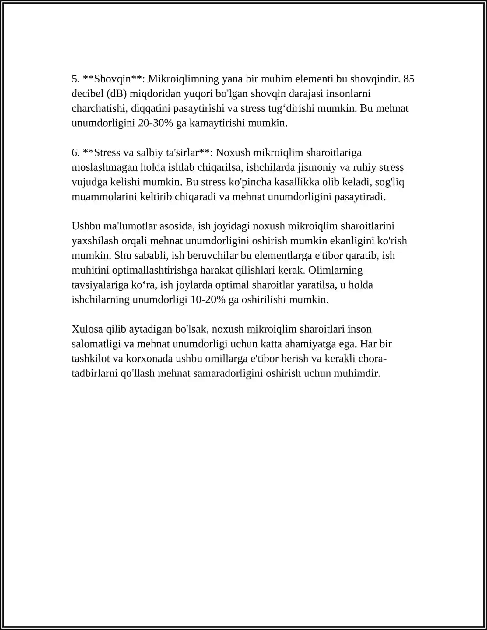 NOQULAY MIKROIQLIM BILAN ISHLOVCHILARDA MEHNAT VA DAM OLISH XUSUSIYATLARI 4