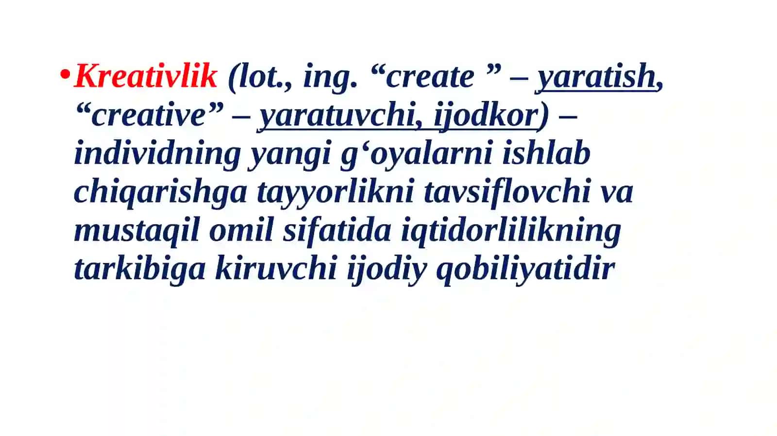 Kreativlik va uning tashxislanishi 4