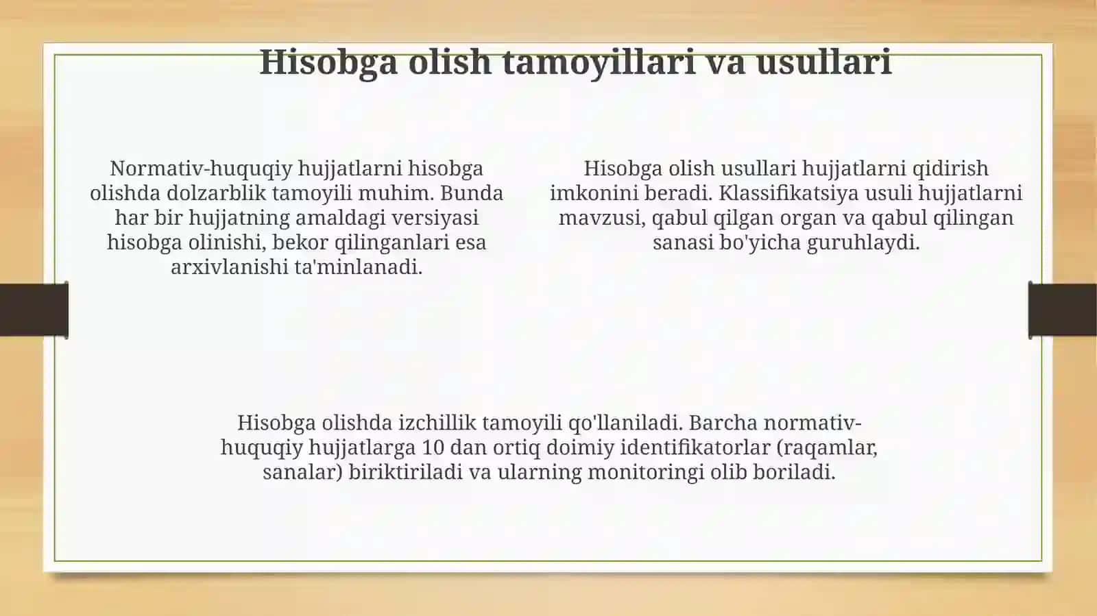 Normativ-huquqiy hujjatlarning hisobini yuritish 4