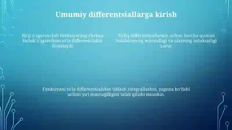 Toʻla differensiallik sharti 4