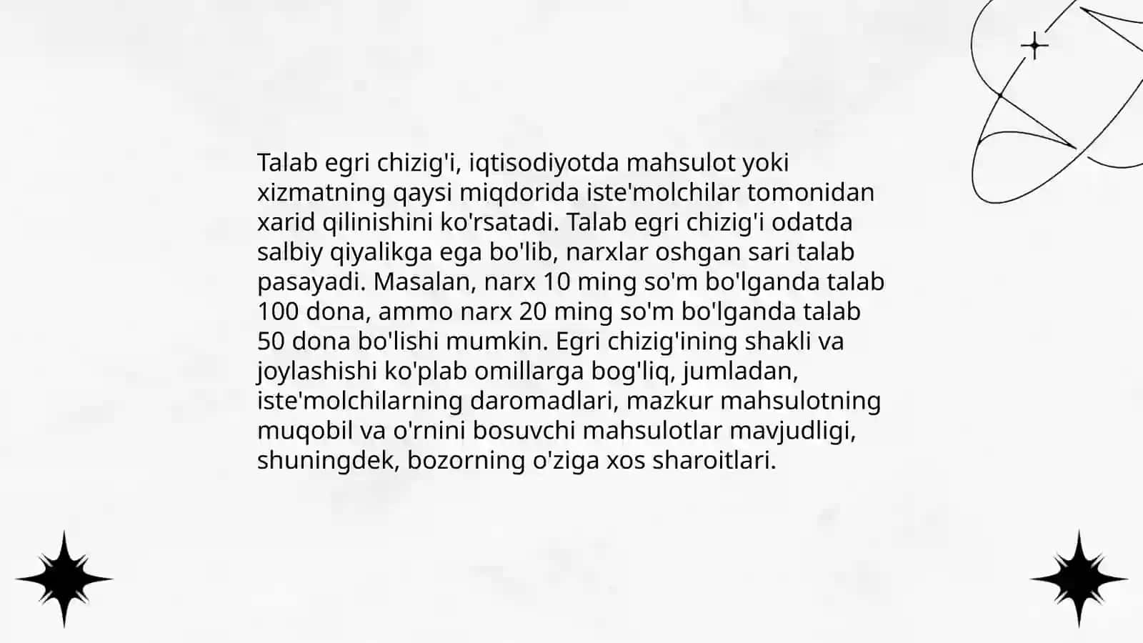 Talab taklif va bozor muvozanati 4