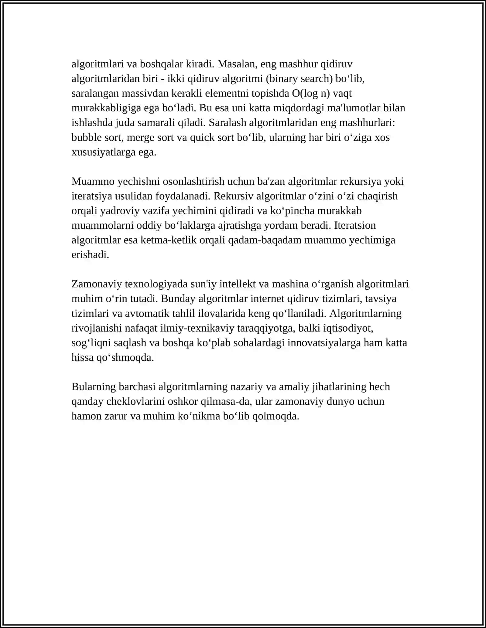 ALGORITM TUSHUNCHASI VA UNING XUSUSIYATLARI 4