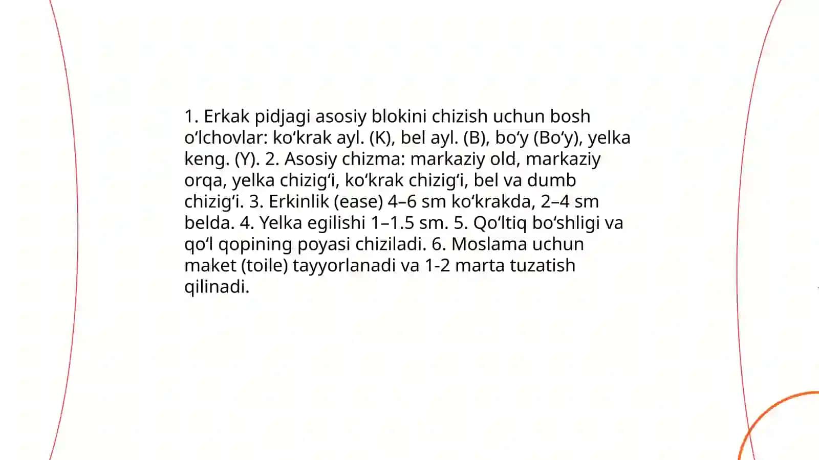 Ayollar va erkaklar pidjagini modellashtirish, maketlarni tayyorlash, texnologik xarita yaratish 4