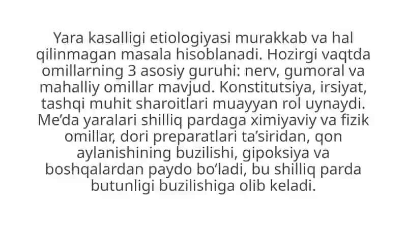 Me’da va o’n ikki barmoqli ichakning yara kasalligi 4