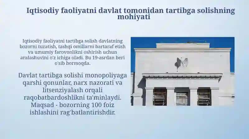 Iqtisodiy faoliyatni davlat tomonidan tartibga solish samaradorligi 4
