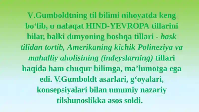 V.Gumboldt va umumiy tilshunoslik 4