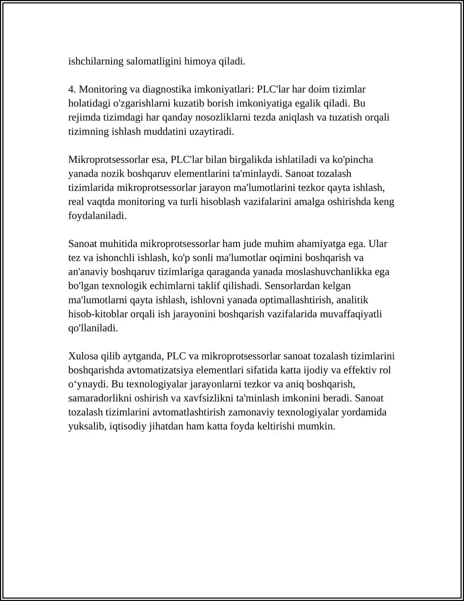 SANOAT TOZALASH SISTEMALARINI AVTOMATLASHTIRISH 4