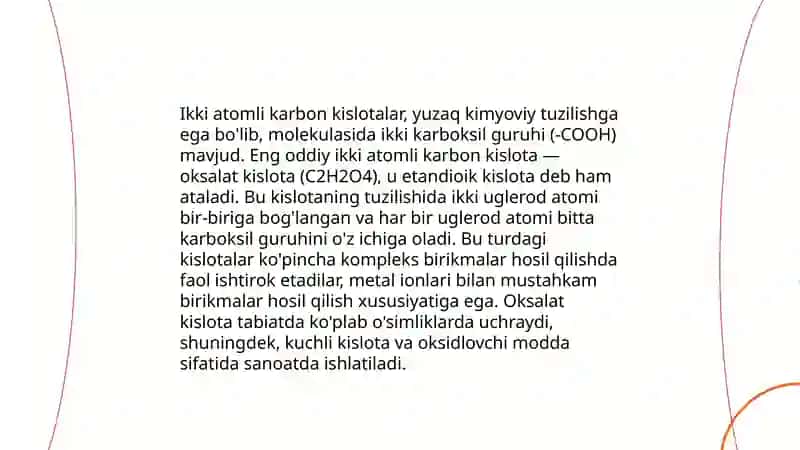 Ikki va kōp atomli karbon kislotalar 4