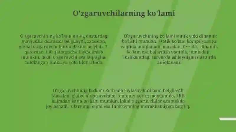 Funksiyalar va o'zgaruvchilar 4