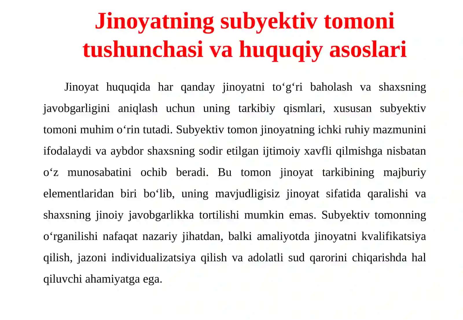 Jinoyatning subyektiv tomoni 4