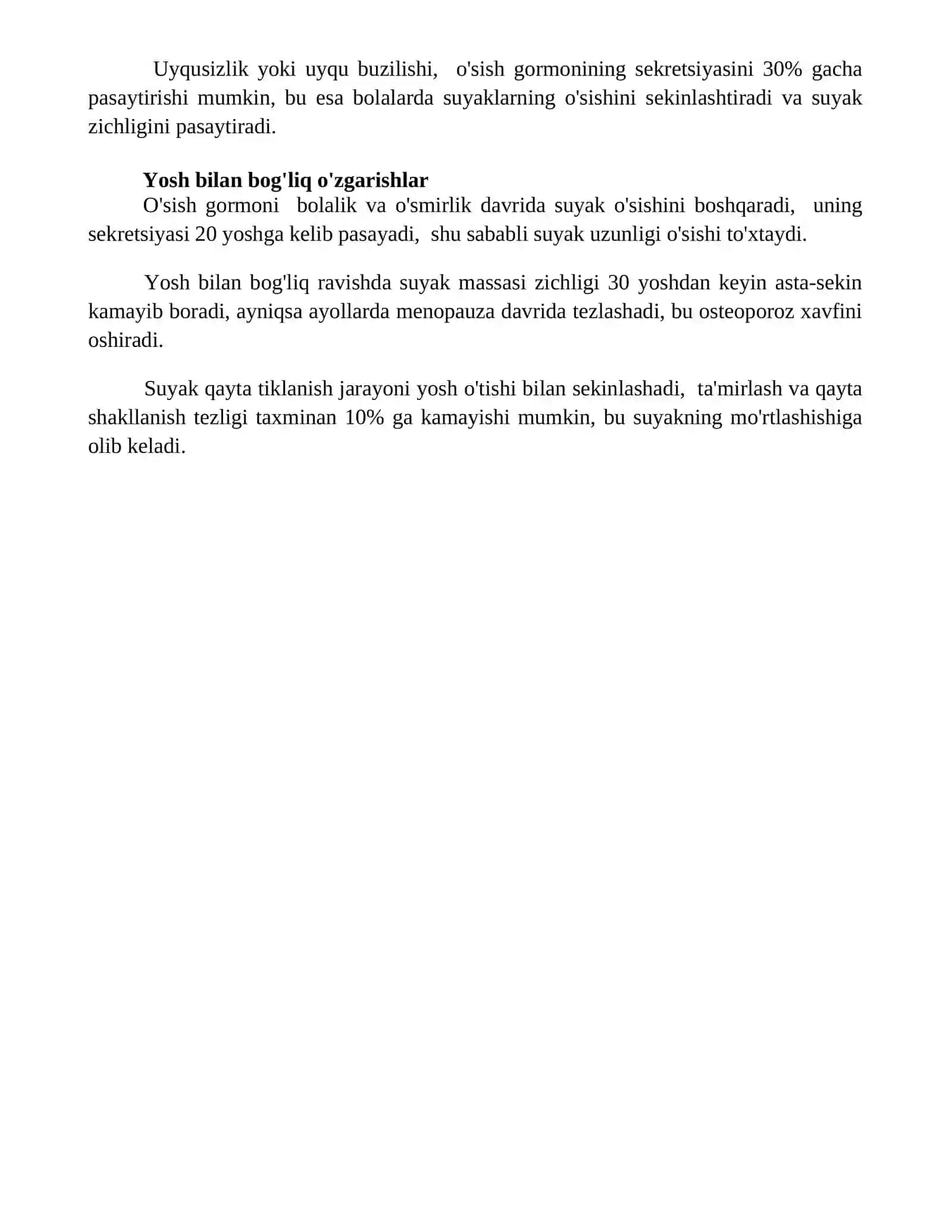 Suyaklarning oʻsishi va rivojlanishiga tasir etuvchi omillar 4