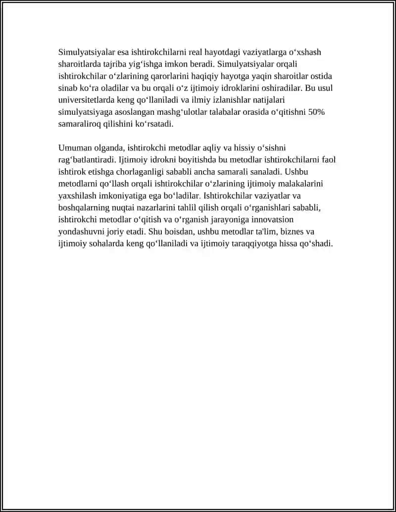 IJTIMOIY IDROKKA YO'NALTIRILGAN USULLAR 4
