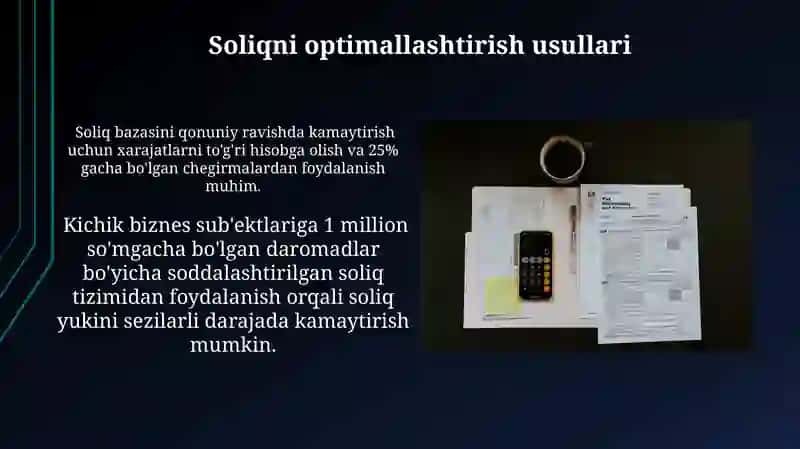 Soliq yukuni aniqlash tartibi va uni maqbullashtirish yõllari 4