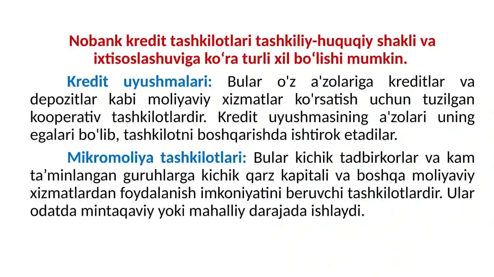 NOBANK KREDIT TASHKILOTLARI FAOLIYATINI FAOLIYATINITARTIBGA SOLISH VA NAZORAT 4