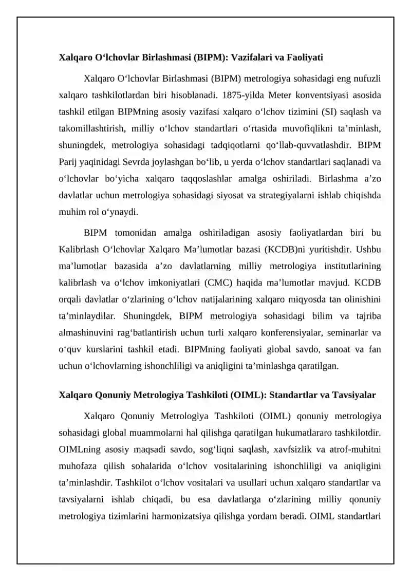Metrologiya bo'yicha xalqaro va hududiy tashkilotlar 4