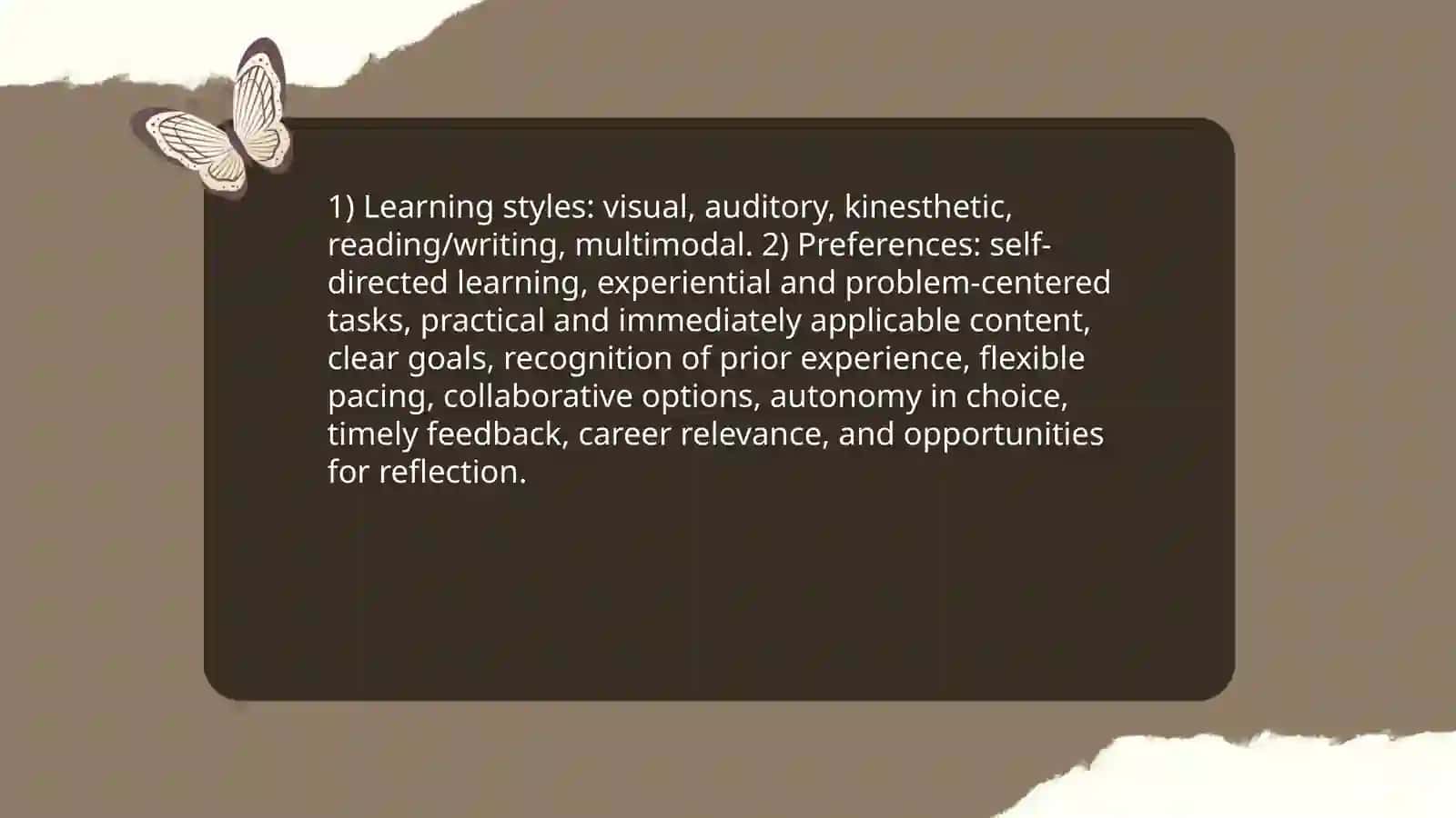 Teaching adults learning profile and strategies 4