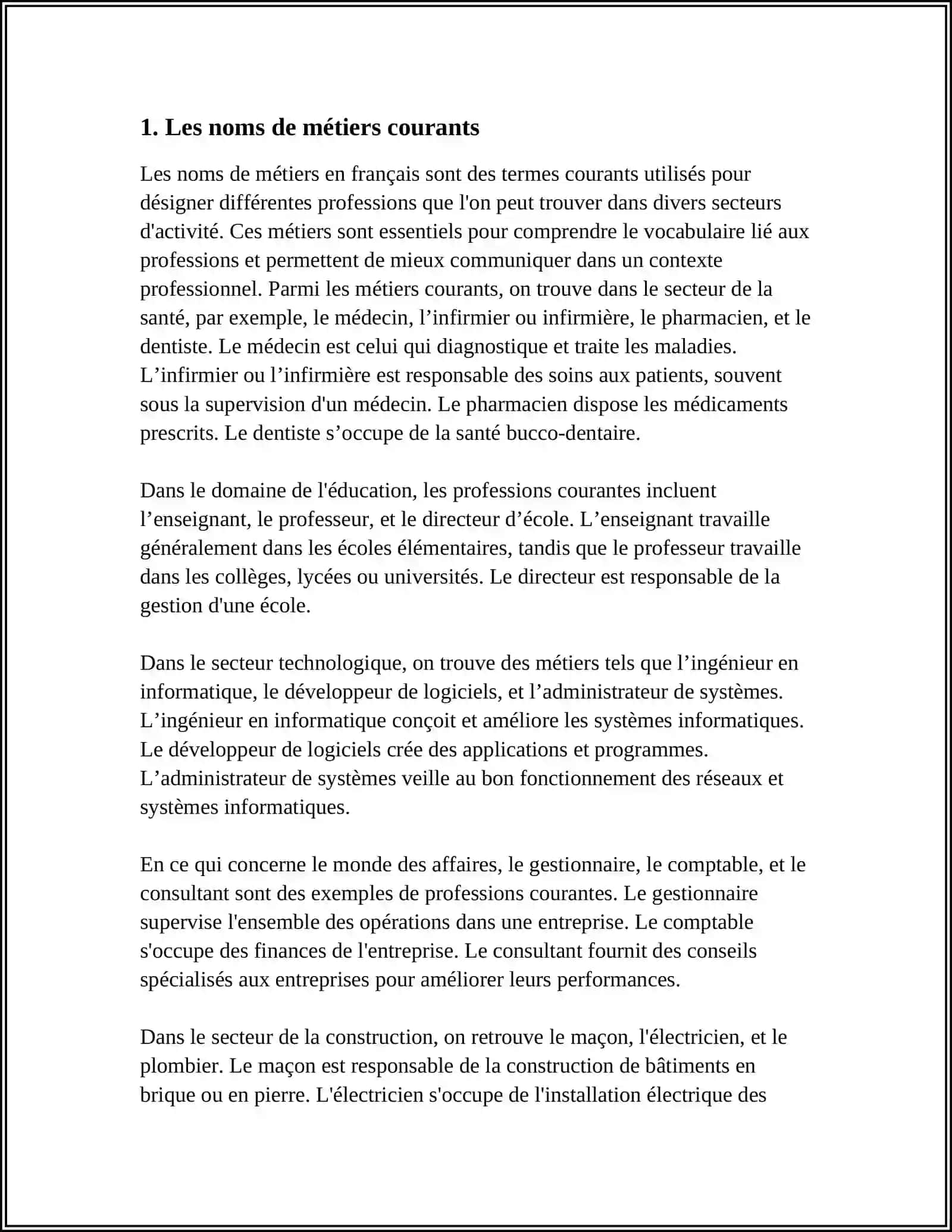 REFERAT MA PROFESSION. LES MOTS ET LES EPXRESSIONS 4