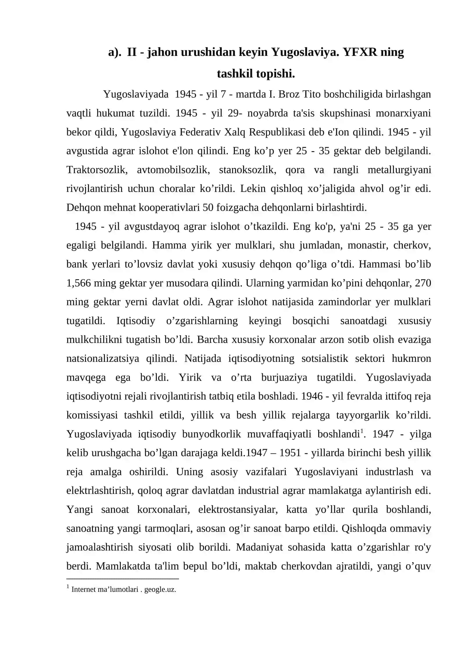 XIX - asr II - yarmi va XX asrning boshlarida Yugoslaviya 4