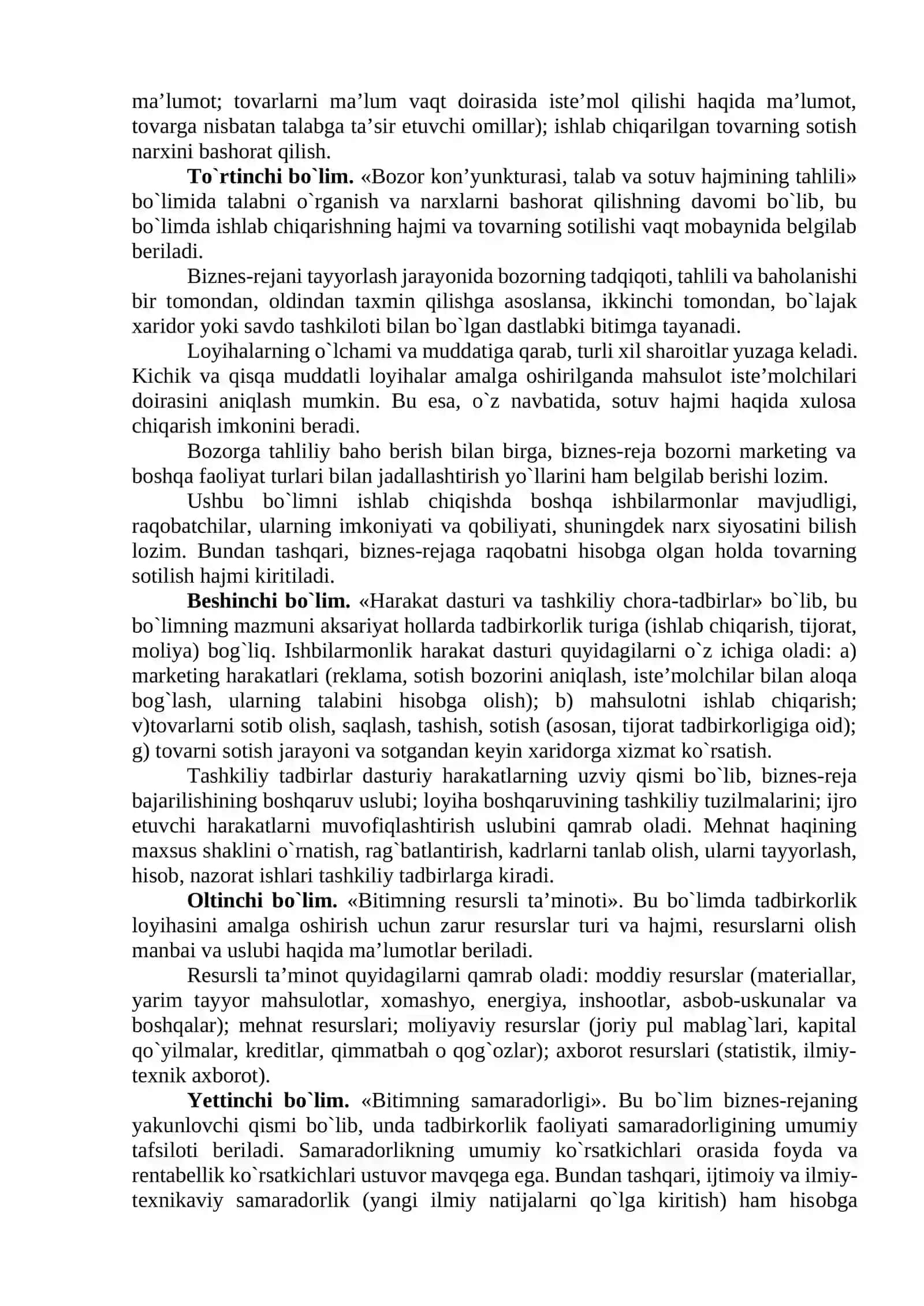 Tadbirkorlik faoliyatini rejalashtirish va texnik – iqtisodiy asoslash 4
