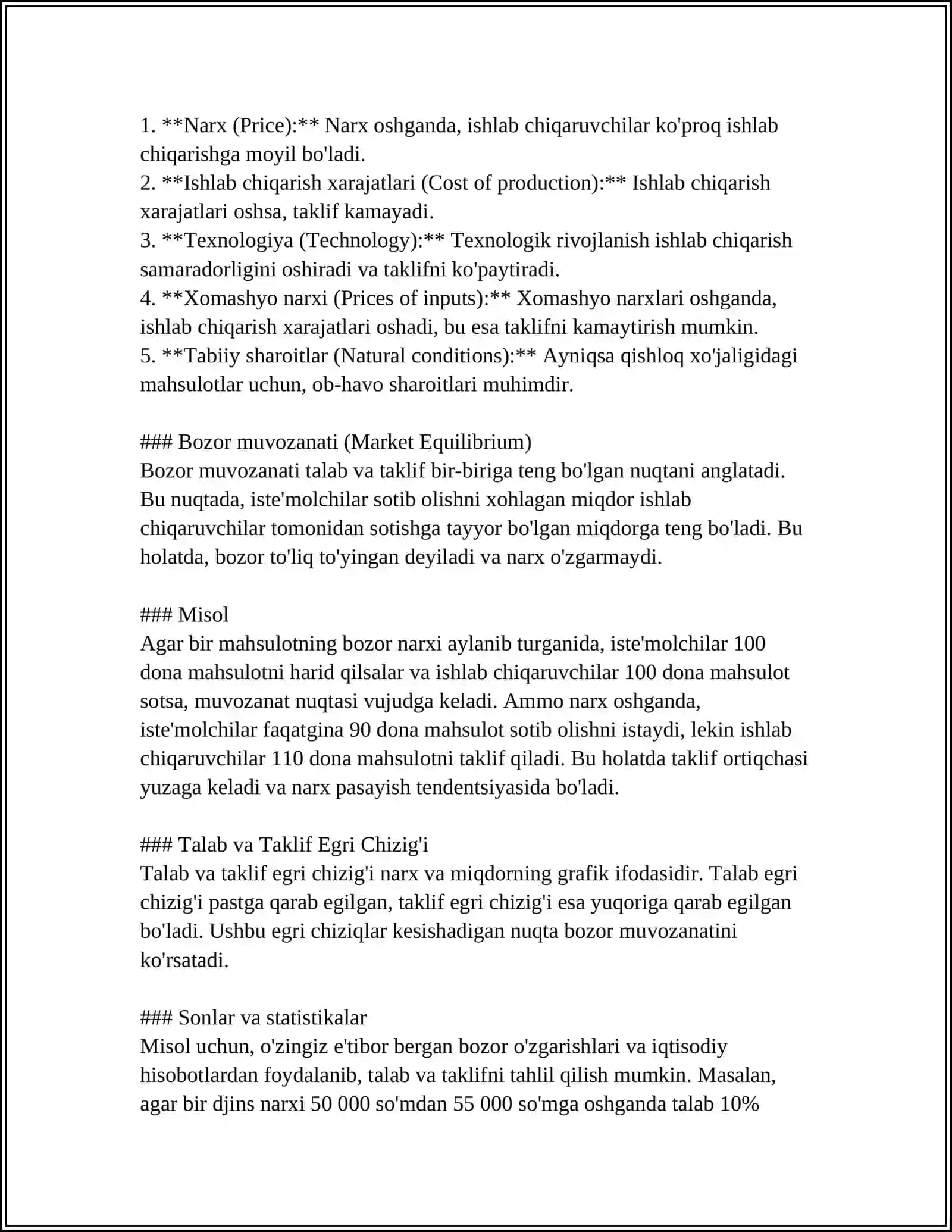 MUSTAQIL ISH Mavzu: TALAB VA TAKLIF ELASTILIGI 4