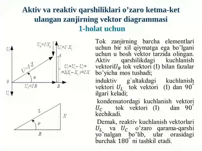 R, L, C ELEMENTLARIKЕTMA-KЕTVA PARALLEL ULANGAN SINUSOIDAL O’ZGARUVCHAN TOK ZANJIRLARIREJA 4