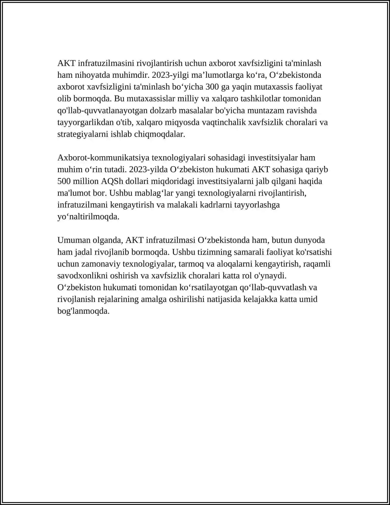 ZAMONAVIY INFORMATSION-KOMUNILATSION TEXNALOGIYALARNING TEXNIK TAMINOTI 4