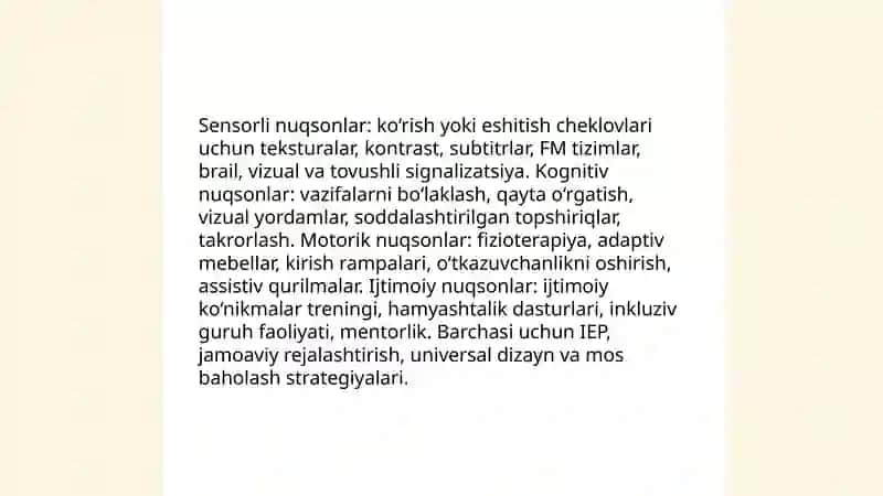 Rivojlanish nuqsoni chuqurligi va inklyuziv model tanlash mezonlari 4