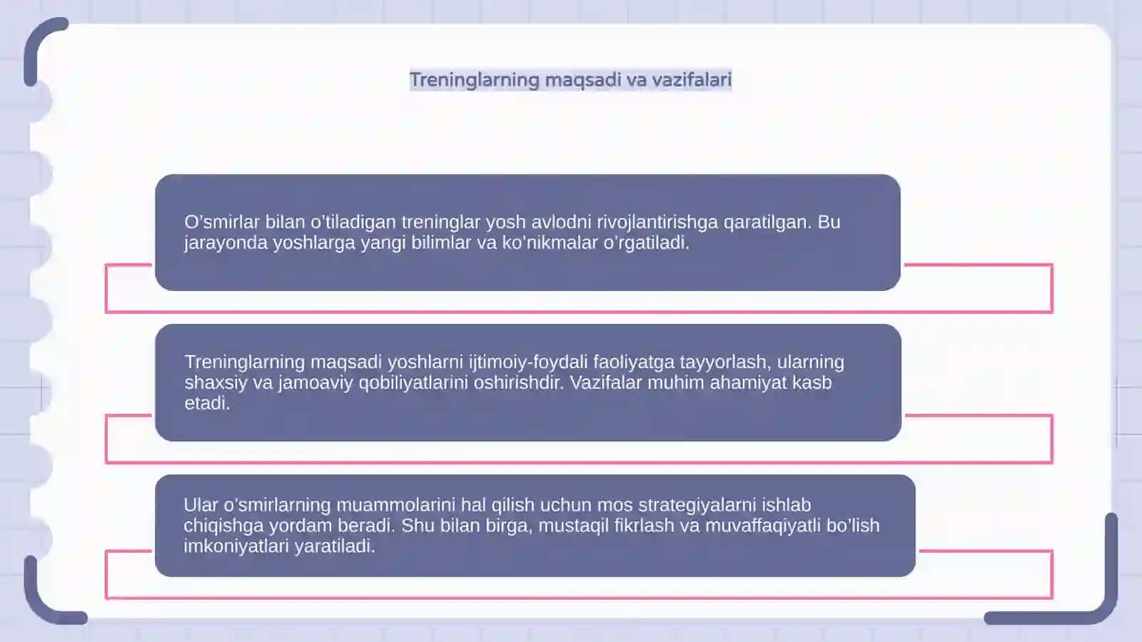 O’smirlar bilan o'tiladigan treninglar 4